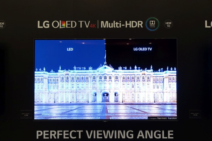 LG 4K HDR OLED TV B6 属弧屏电视。