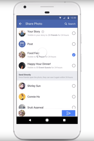 在分享相片时，Facebook 让你可选择分享到活动内，让其他参与活动的人看到。