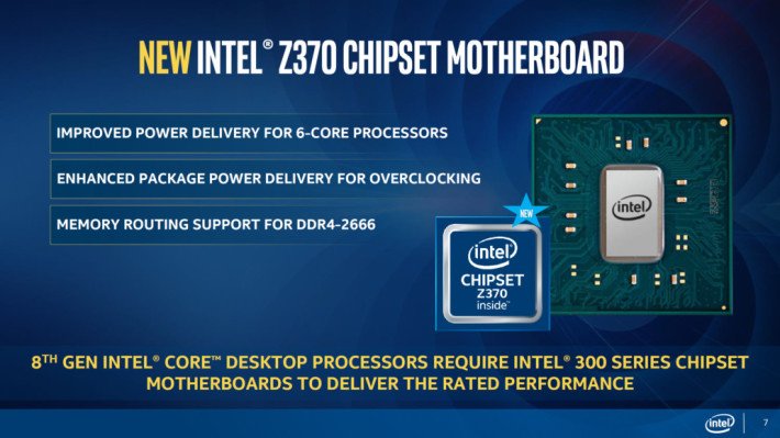 Intel 说明要用 Z370 的 LGA1151 才能令 Coffee Lake 发挥最大效用，不过 Z270 其实都有足够供电给新 CPU。