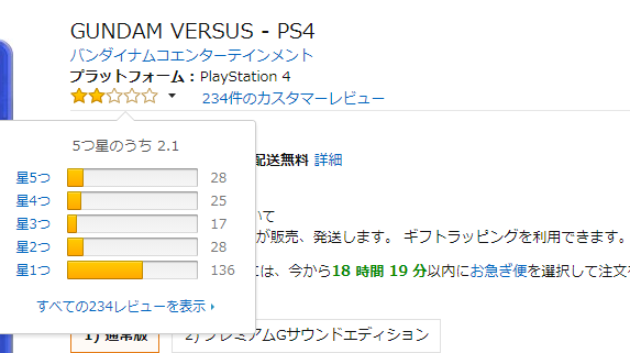 日本 Amazon 对于游戏的评价似乎不高