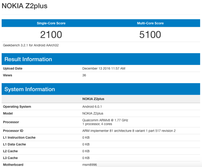 据网站上的资料可见，Z2 Plus 使用 MSM8996，亦即是Snapdragon 820 处理器，并备有 4GB RAM。