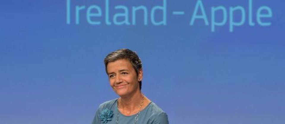 欧盟竞争政策的委员会主席Margrethe Vestager指爱尔兰提供苹果不合法的税务优惠。