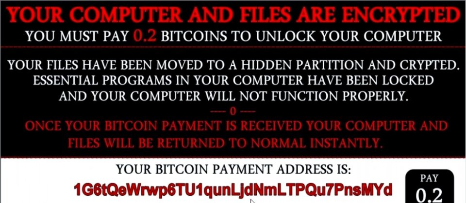 勒索软件要求支付0.2个比特币。