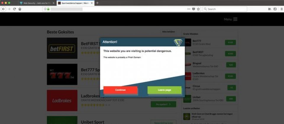 Web Security是个强调保护使用者安全的Firefox插件,当使用者造访可能为恶意的网页时会主动向用户示警。