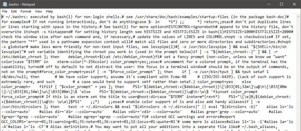 过去记事本无法辨识Linux的换行字元,导致文字内容移到记事本时出现一团乱的情形。