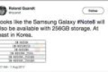 三星Note8曝256GB版本 这么大够用么？