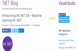 微软释出机器学习框架ML.NET0.8，以PFI技术增加模型可解释性