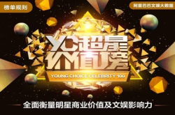阿里推出YC超星价值榜 用数据来衡量明星影响力