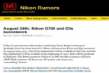 外媒曝光Nikon8月24日发布两款新款单反