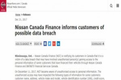 Nissan加拿大汽车融资公司坦承被骇，百万笔客户资料恐遭偷