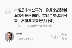 王石：超额利润怎么挣回来 市场全给你要回去