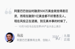 马云：现在融1亿美元都不好意思 风投退潮是好事