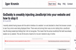 GoDaddy遭爆于客户托管网页插入JavaScript脚本