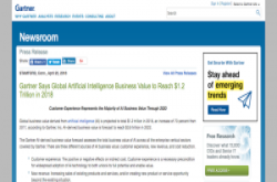 Gartner：未来10年AI将成最具破坏性技术，估今年可创造近1.2兆美元商业价值