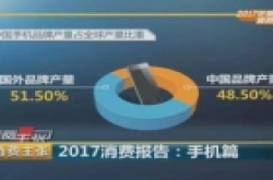 国产手机全球占比近五成!央视发布2017消费报告