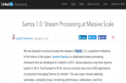 LinkedIn开源分散式处理框架Samza迈入1.0版