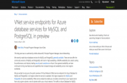 微软Azure虚拟网络开始整合自家MySQL、PostgreSQL服务
