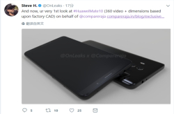 HuaweiMate10首个360°渲染图曝光：前置指纹Home键双玻璃+金属中框