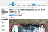 诺基亚老机5233爆炸 致一名外国女孩死亡