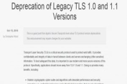 微软、苹果、Google及Mozilla四大浏览器业者将在2020年终止支援TLS 1.0、1.1