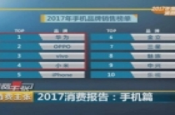国产手机全球占比近五成 央视发布2017消费报告