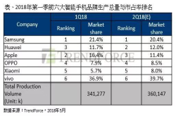中国四大品牌表现突出 预计2018年市占排名将改变