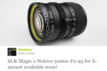 Norktor50mmf/0.95镜头NEX版即将发布