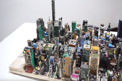 用电子元件打造的纽约都市丛林