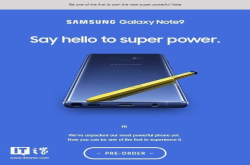 三星官方自曝GalaxyNote9渲染图：蓝色背影